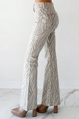 Philip Zebra Studded Flare Kancan Jeans (Beige)