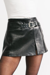 Her Momentum Faux Leather Mini Skirt (Black)