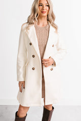 Downtown Drift Button Up Lightweight Coat (Ivory)