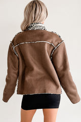 Easy Enough Sherpa & Suede Jacket (Chocolate)