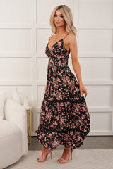 Love Habits Sleeveless Floral Maxi Dress (Black)