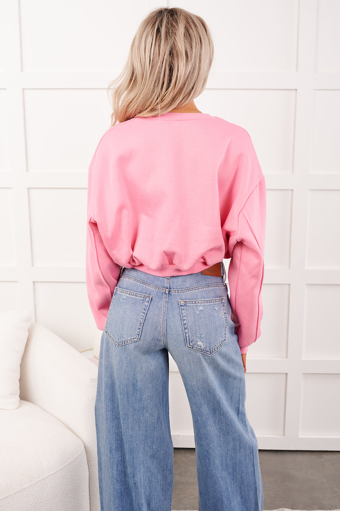 Everyday Glow Cropped Sweatshirt (Pink)