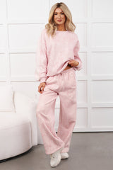 Soft Return Wide Leg Lounge Pants (Light Pink Camo)