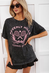 "Beverly Hills Tennis Club" Graphic T-Shirt (Black)