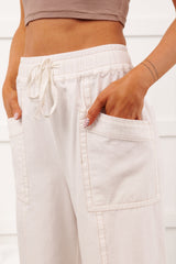 Hurley High Rise Wide Leg Mitto Shop Pants (White)