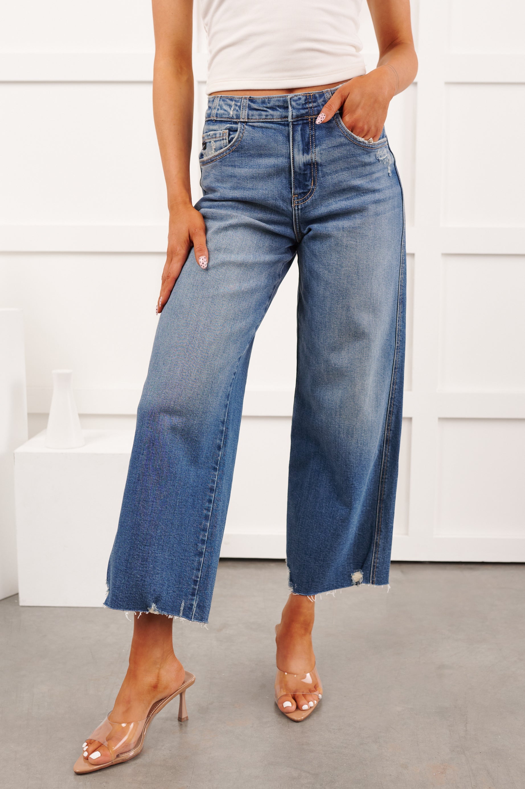 Gerard High Rise KanCan Wide Crop Jeans (Medium)