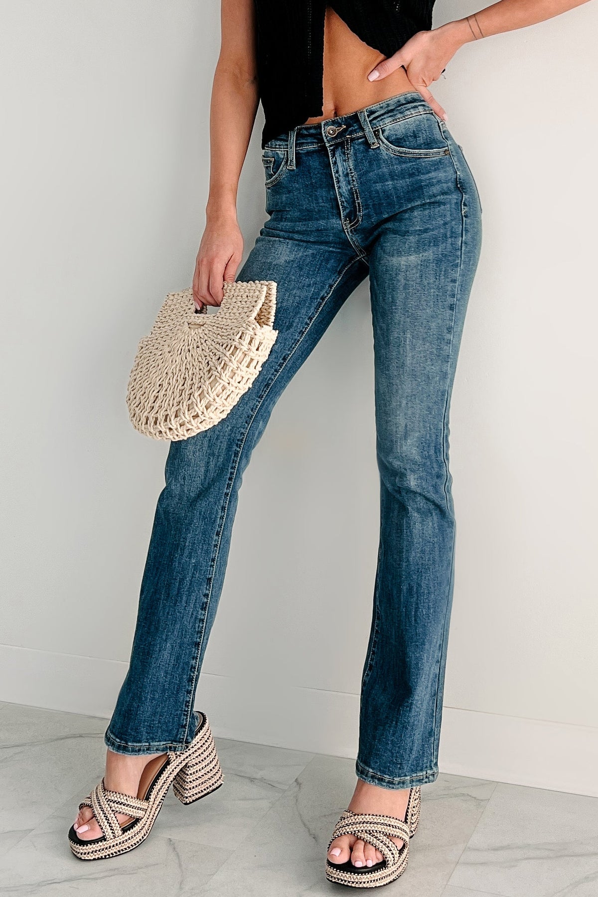 Dellen Mid Rise Special A Bootcut Jeans (Medium Dark)