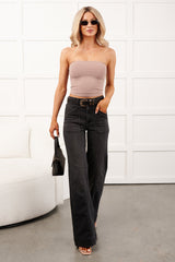 Louis High Rise Flare Hidden Jeans (Charcoal)