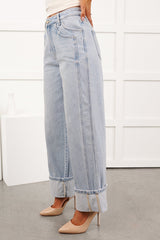 Sidney Vervet High Rise Cuffed Wide Leg Jeans (Streamlined)