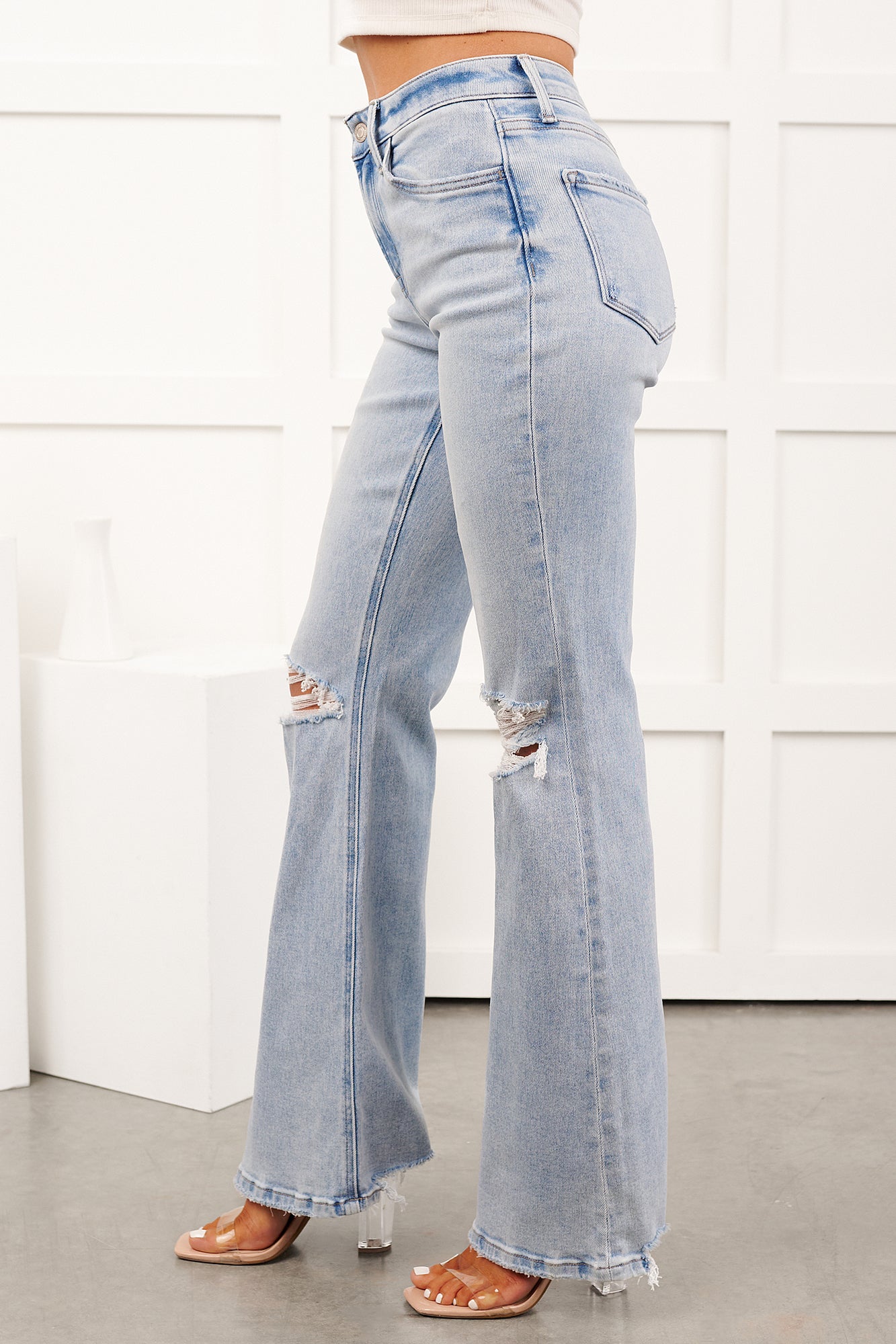 Beckie High Rise Flare Distressed Vervet Jeans (York)