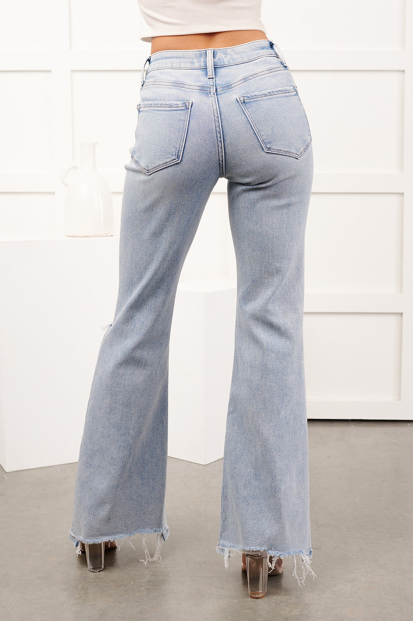 Beckie High Rise Flare Distressed Vervet Jeans (York)