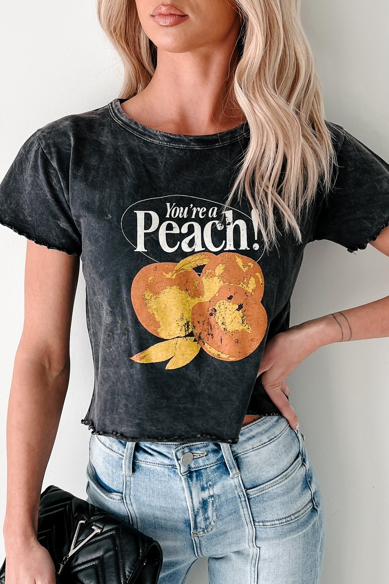 "You're A Peach" Graphic T-Shirt (Charcoal)