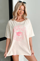 "Feelin' Groovy" Distressed Graphic T-Shirt (Vanilla)