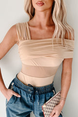 Heartfelt Moments Asymmetric Bodysuit (Nude)