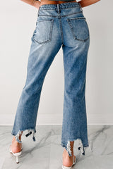 Rosanna Special A Distressed Hem Dad Jeans (Medium Light)