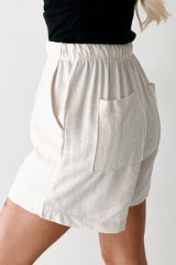 Embracing Flow High Rise Linen Shorts (Oat)