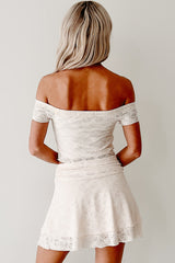 Garden Romance Lace Crop Top & Skirt Set (Natural)