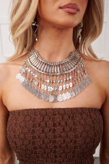 Main Character Moment Bib Statement Necklace (Silver)