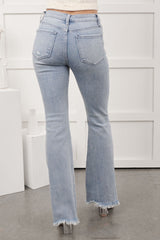 Winston High Rise Light Wash Raw Hem Flare Jeans (Excel)