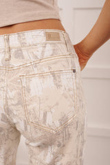 Macklin Camo Tummy Control Saige Denim Wide Jeans (Sand)
