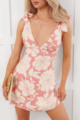 Pastel Persuasion Sleeveless Floral Mini Dress (Blush/Ivory)