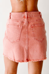 Feeling Social Zenana Denim Mini Skirt (Ash Pink)