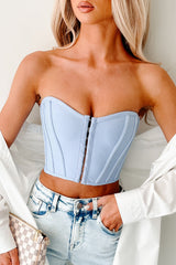 Pretty Please Strapless Corset Top (Periwinkle)