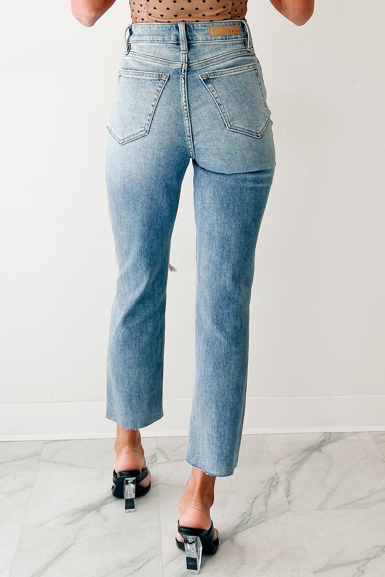 Delphine Distressed Straight Leg Cello Jeans (Light)