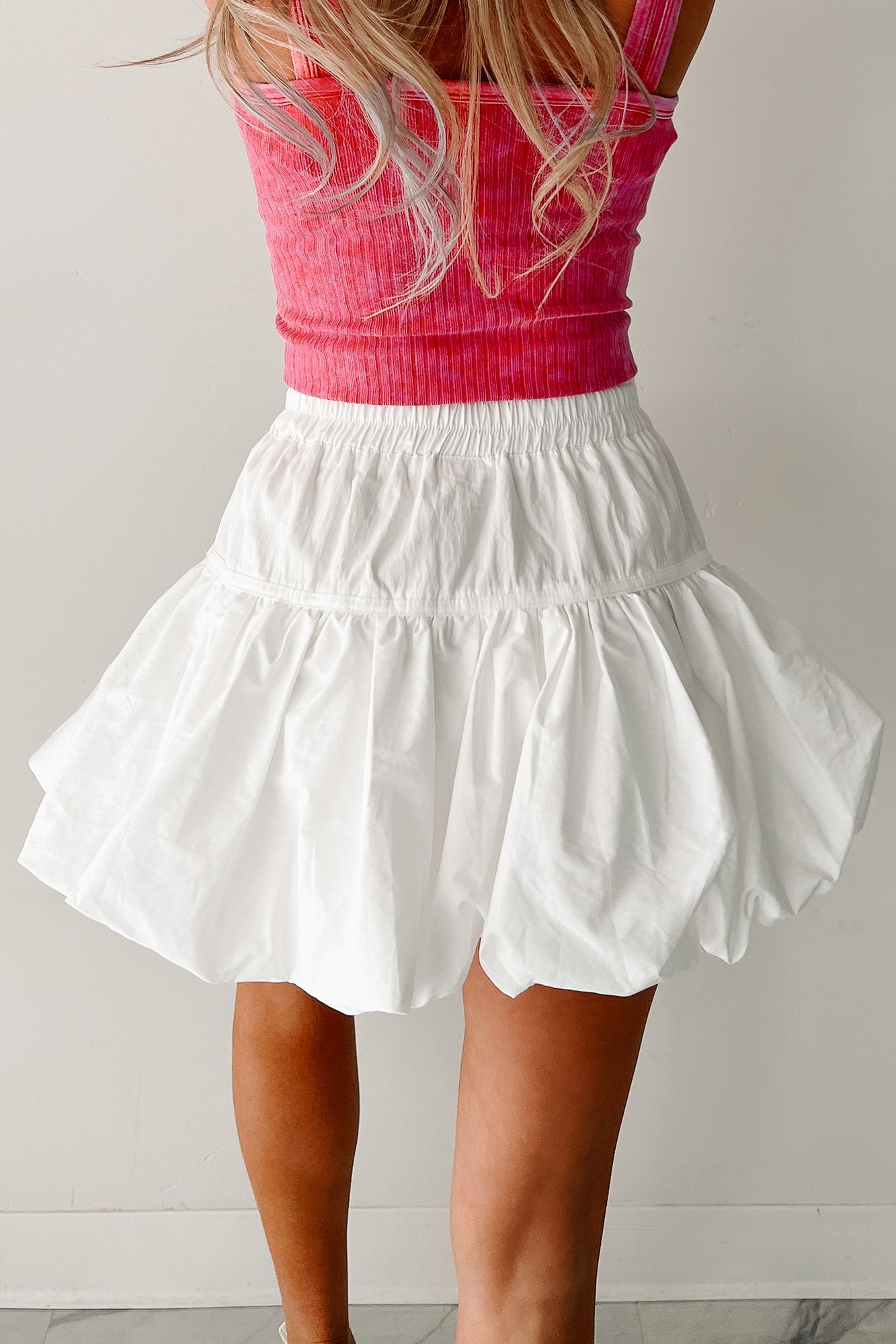 Daydream Darling Bubble Hem Mini Skirt (Ivory)