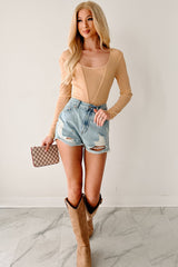 Sparkle Over Stress Rhinestone Mesh Bodysuit (Nude)