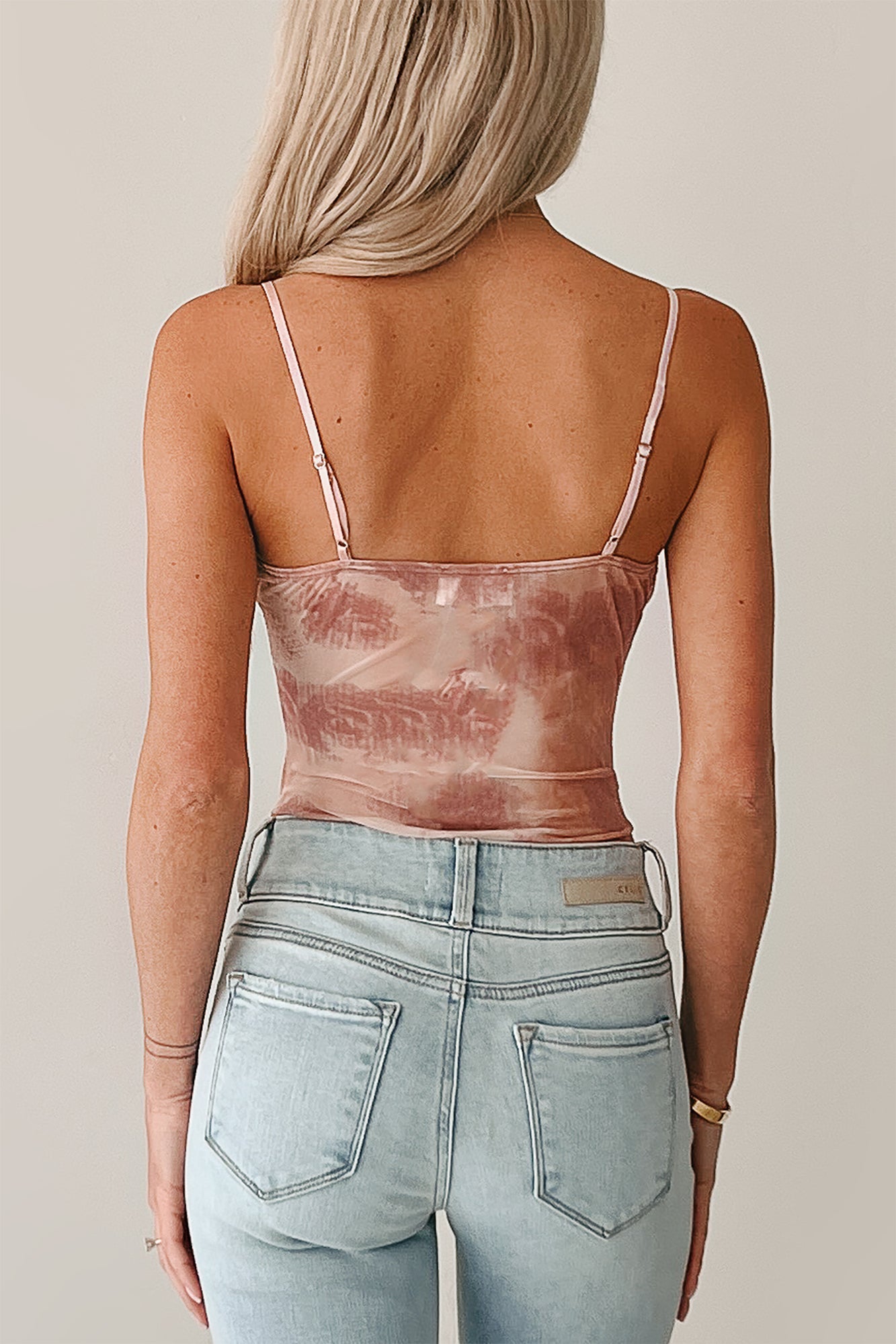Midnight Playlist Sleeveless Mesh Bodysuit (Mauve)