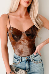 Midnight Playlist Sleeveless Mesh Bodysuit (Walnut)