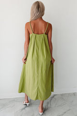 Pretend It's Paris Sleeveless Midi Dress (Sage)