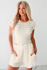 Craving For Cute Ruffle T-Shirt & Shorts Set (Cream)