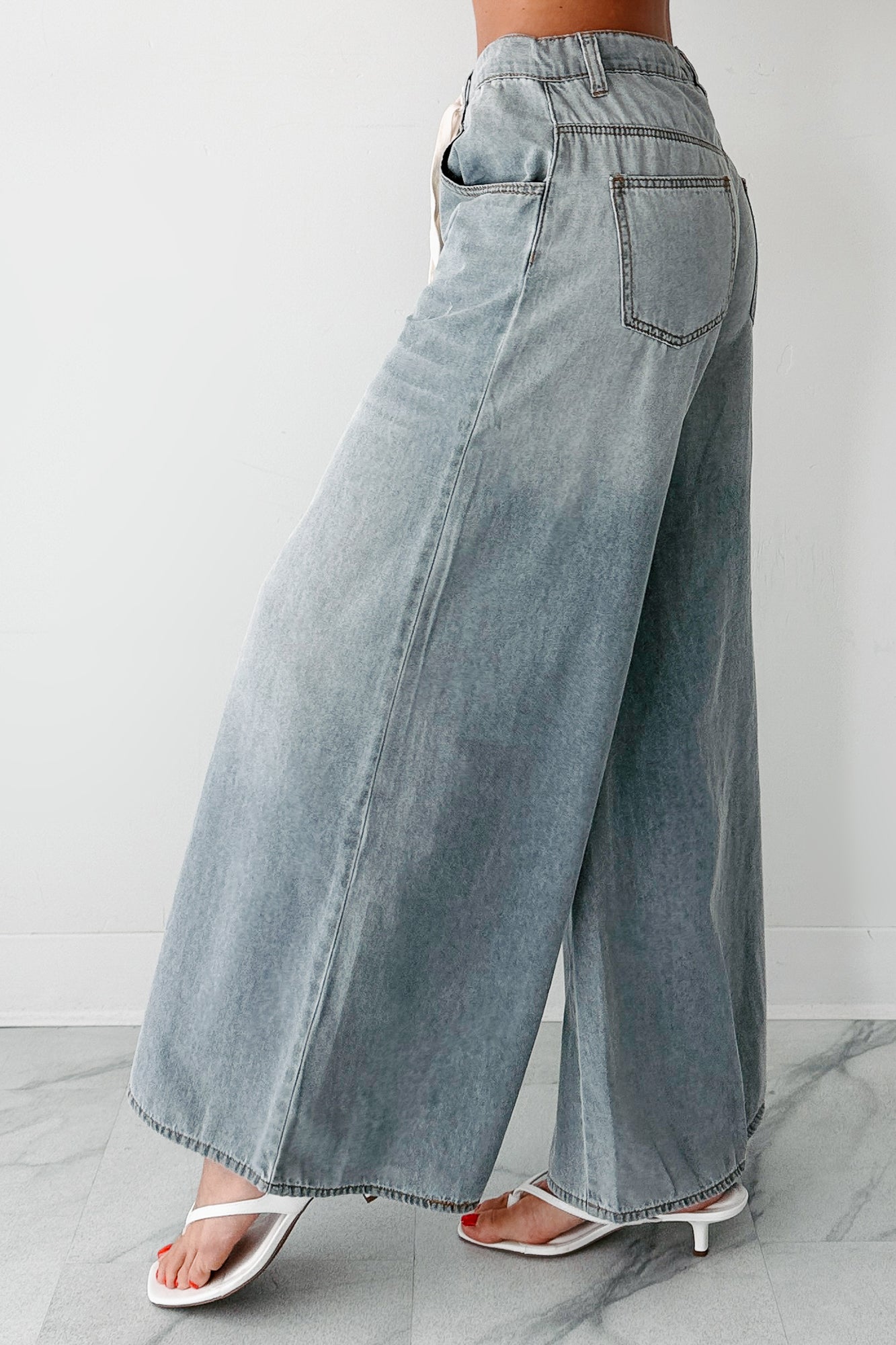 Marin Ombre Wide Leg NoaBoa Jeans (Denim Grey)