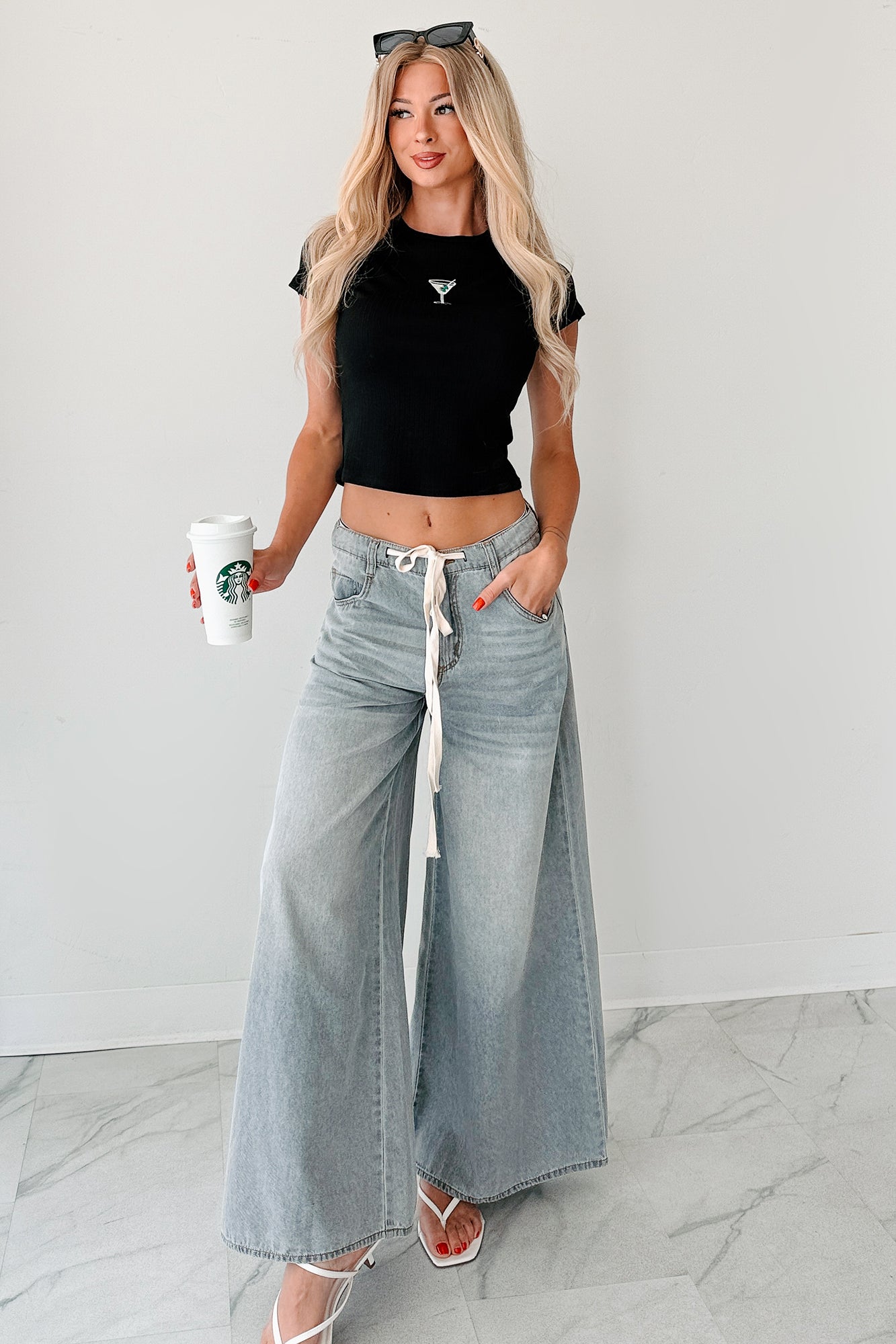 Marin Ombre Wide Leg NoaBoa Jeans (Denim Grey)