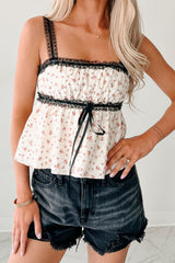 Savage & Sweet Floral Babydoll Top (Cream/Multi)