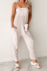 Blankets & Coffee Striped Jumpsuit (Ivory/Pink)