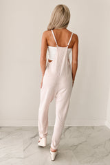 Blankets & Coffee Striped Jumpsuit (Ivory/Pink)