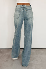 Lena Wide Leg Side Stripe Cello Jeans (Light)