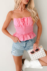 Read My Blush Smocked Cami Top (Pink)