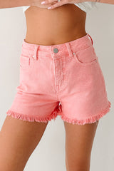 The Journey Continues High Rise Tummy Control Risen Shorts (Flamingo)