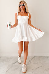 Dahlia Dreams Sleeveless Mini Dress (White)