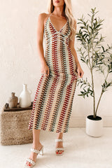 Sunglow State Crochet Halter Maxi Dress (Multi)