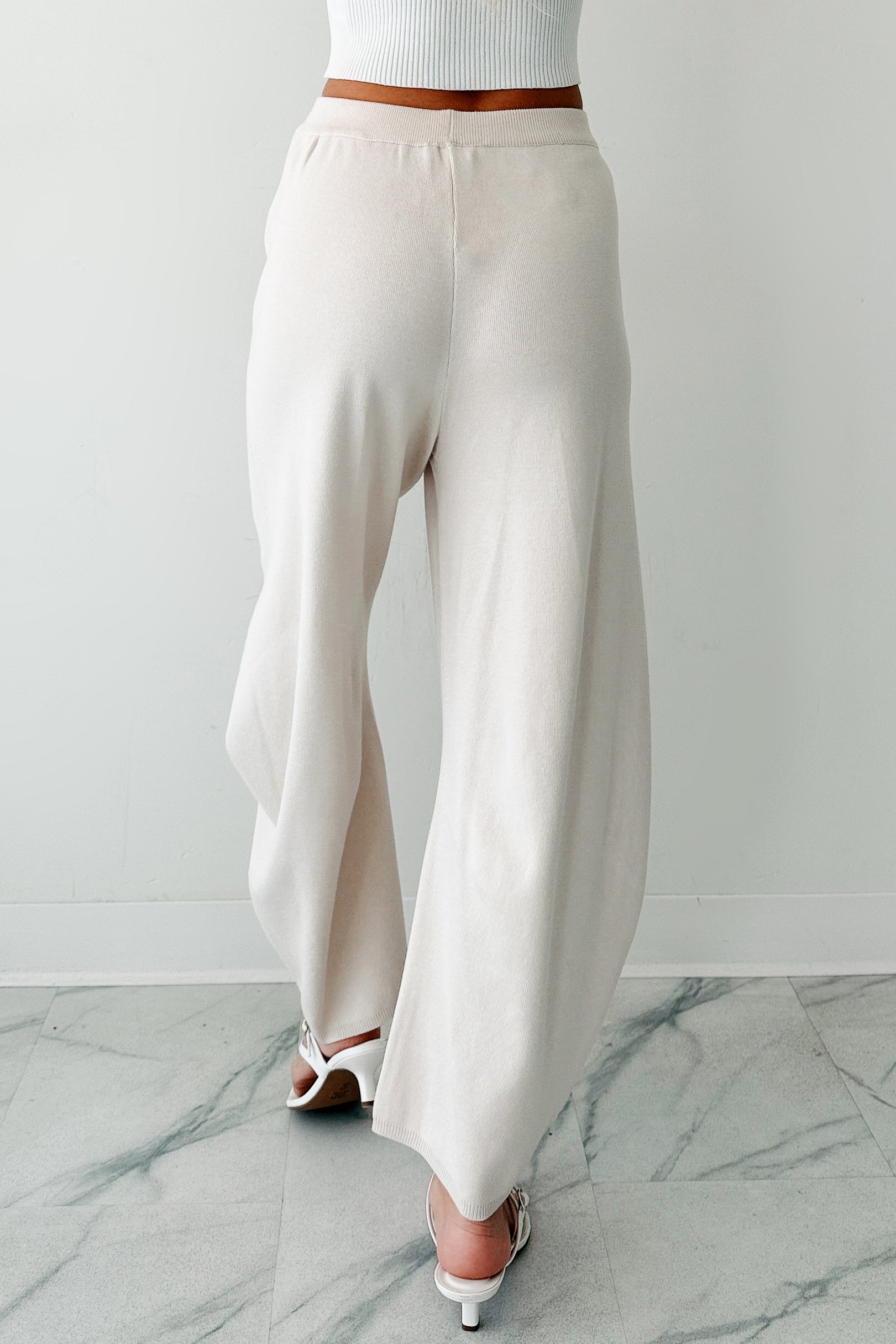 Soft Launch Era Knitted Barrel Pants (Cream)