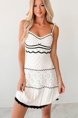 Cupid's Cloud Sleeveless Crochet Mini Dress (Cream)