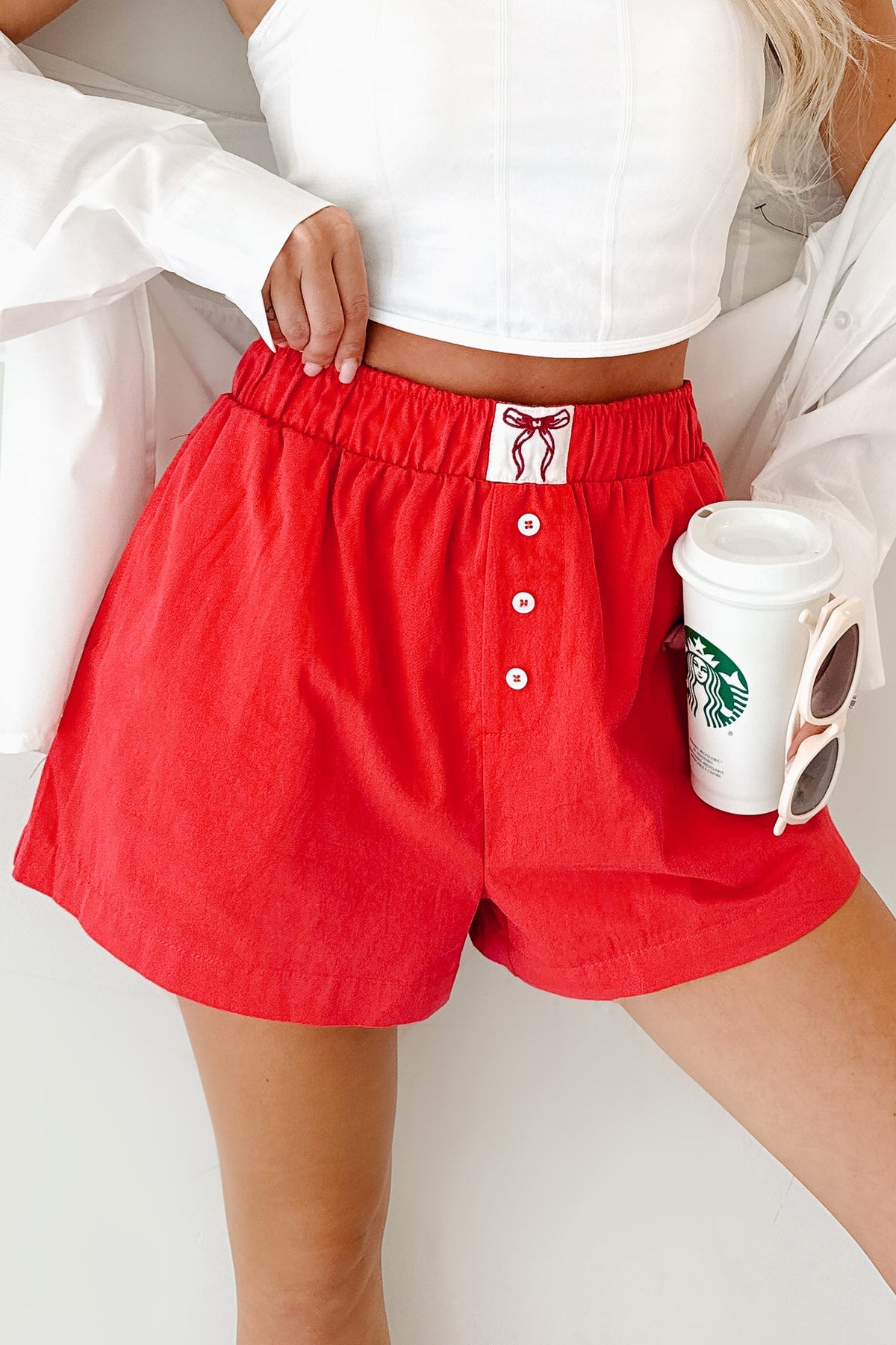 Flirt Mode On Ribbon Boxer Shorts (Red)