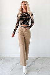 Keenan Wide Leg Denim Lovelo Jeans (Khaki)