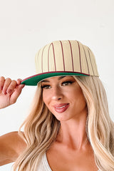 Out Of The Park Striped Baseball Cap (Burgundy)