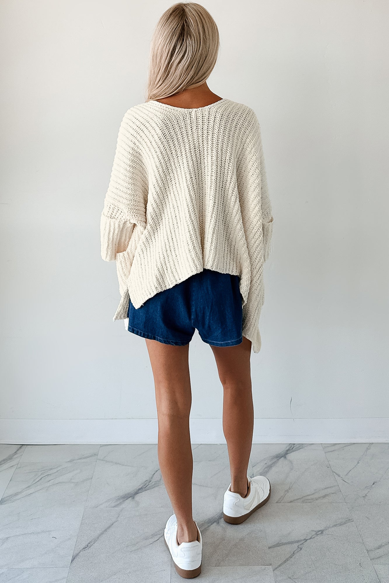 Quiet Times Cuffed Sleeve POL Cardigan (Cream)